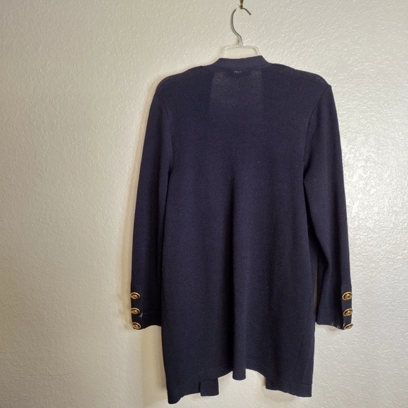 St. John separates Santana knit open black cardigan gold buttons sz S - Picture 7 of 8